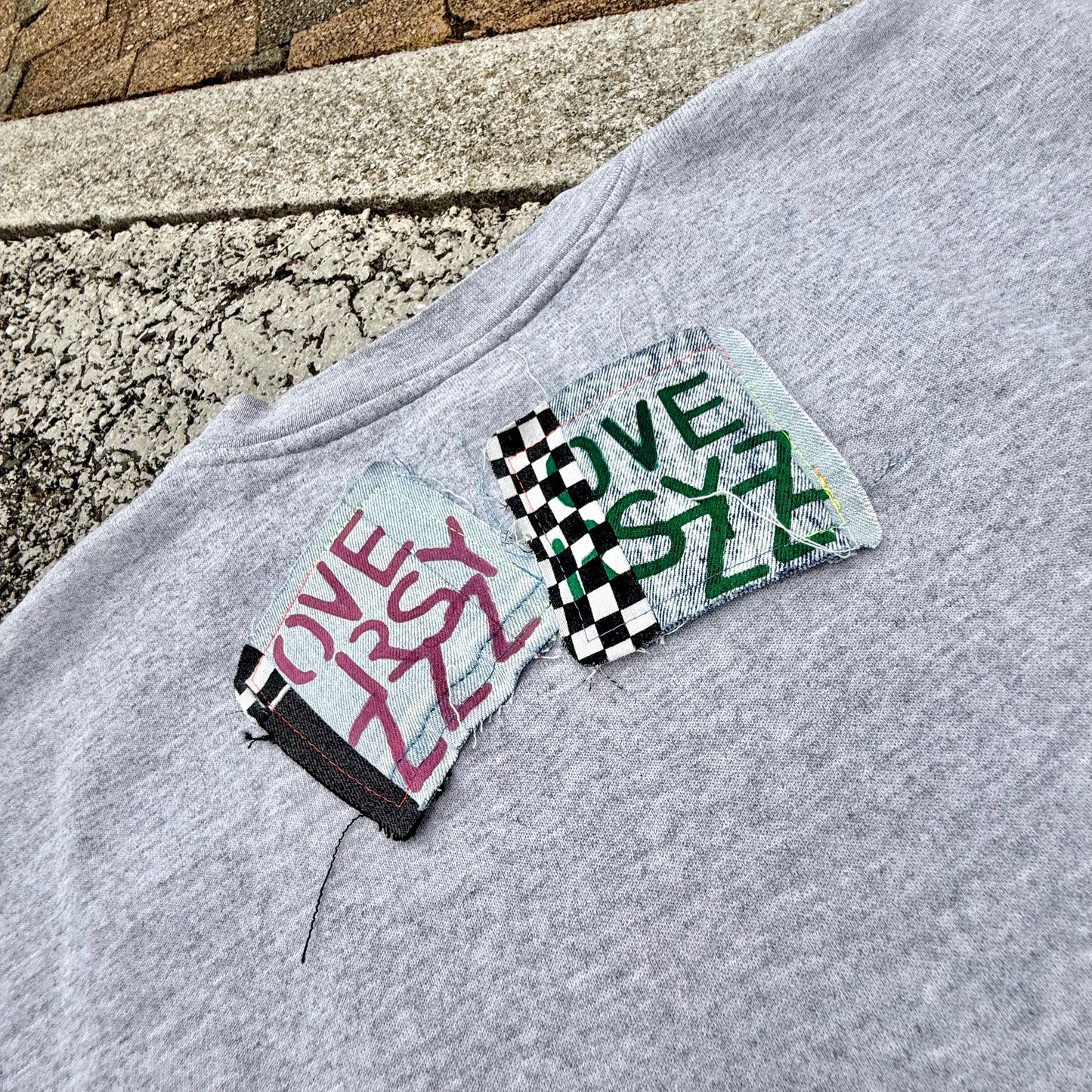 NO SUCH THING AS TOO MUCH — Sweatshirt Rework 3XL